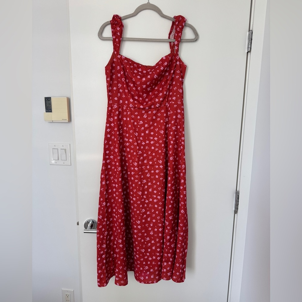 Elegant Red Floral dress